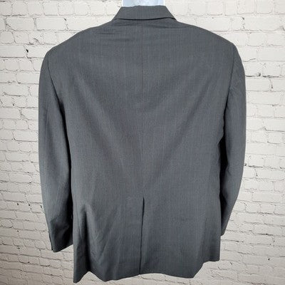 VTG Kuppenheimer Grey Pinstriped 2 Button Blazer Sport Coat USA Made Size 42