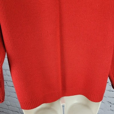 VTG Appleseed's Red Button Up Long Sleeve Cardigan Sweater Size Large L