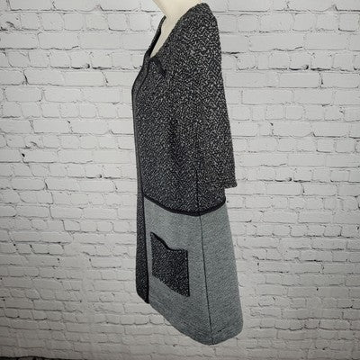 Meadow Rue Anthropologie Black & White Textured Sweater Shift Dress Size Small S