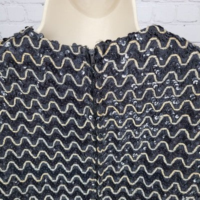 VTG Gloria Swanson Puritan Forever Young Fashion Black Sequin Top Size Small S