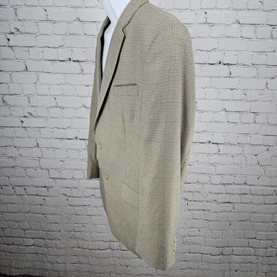 Michael Kors Beige Houndstooth 2 Button Vented Notch Blazer Sport Coat 42R