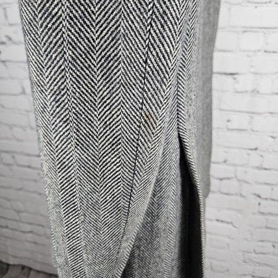 VTG Silvermans Black White Linen Wool Blend Herringbone Blazer Sport Coat 42R