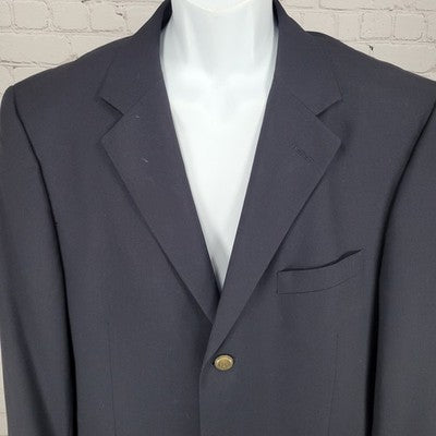 Jos A Bank Navy 100% Wool 3 Button Vented Notch Blazer Sport Coat Size 42R