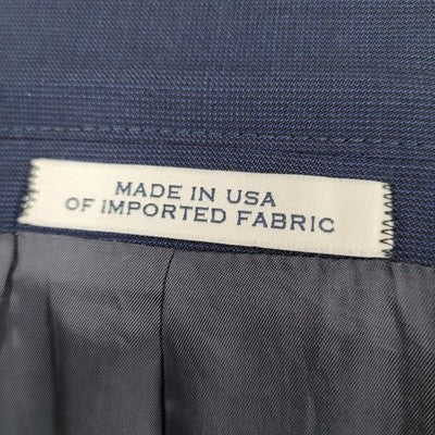 Joseph Abboud Navy 100% Wool Marzotto Super 100's Blazer Sport Coat US 50R *hole