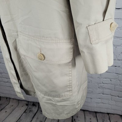 London Fog Beige Limited Edition Buttoned Removable Plaid Liner Trench Coat 10R