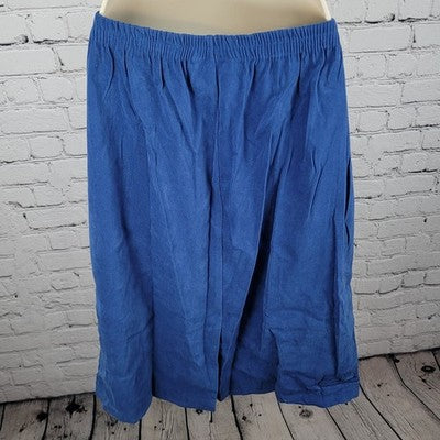 Courtenay Blue Stretch Gold Buttoned 2 Piece Shirt Skirt Outfit Set Size 16W