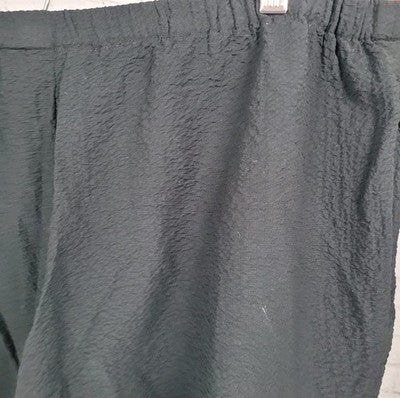 Orvis Black Textured Lightweight High Rise Pull On Straight Leg Pants 36x27.5