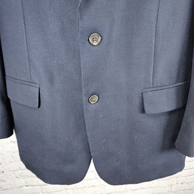 VTG Ralph Ralph Lauren Navy 100% Wool 2 Button Notch Blazer Sport Coat 42R