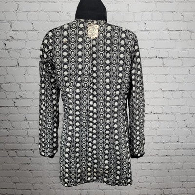 Tulle Anthropologie Black Wool Blend Buttoned Collared Coat Small S