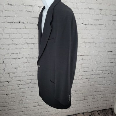 The Texas Clothier Black 1 Button Ventless Notch Blazer Sport Coat USA 42