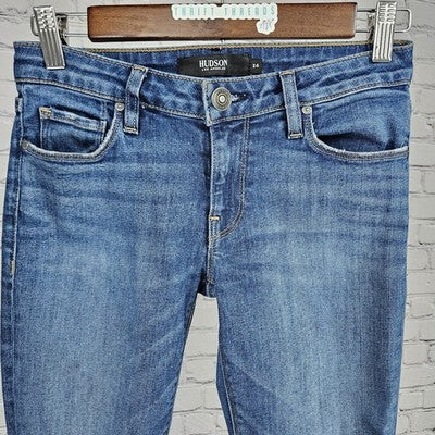 Hudson Blue Denim Krista Super Skinny Low Rise Medium Wash Jeans 24 (24x29)