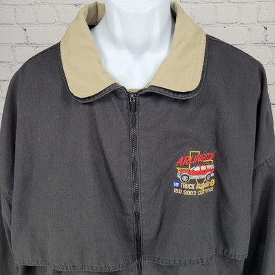 VTG WestArk Arlington GM Truck Assembly Black Beige Collar Zipped Jacket USA 3XL