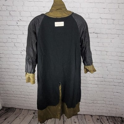 Jones New York Green Sheen Wool Lined Double Breasted Peacoat Trench Coat 8P