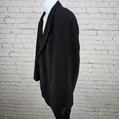 Majer Black 2 Button Single Vented Notch Blazer Sport Coat Italy Made 45