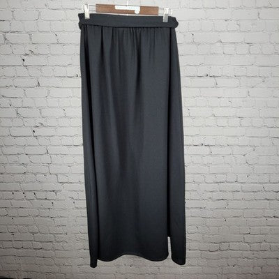 VTG Tumbleweeds Black Belted Lined Elastic Waist Pull On Maxi Skirt USA Size XL