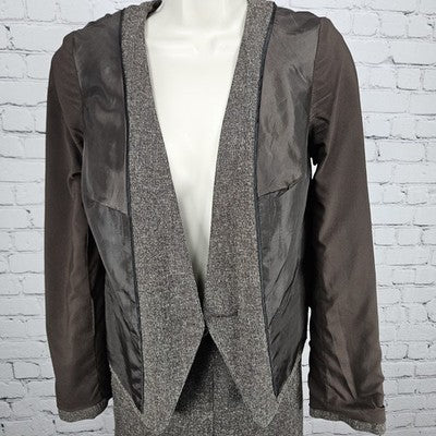 Worthington Brown 1 Button Jacket 2 Piece Slit Suit Set Outfit Small S Skirt 6
