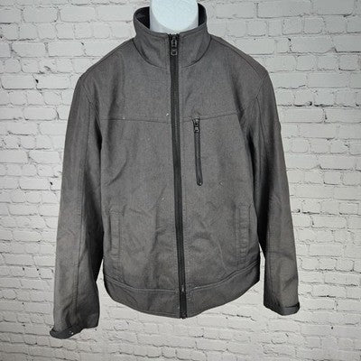 Michael Kors Grey Full Zip Removable Liner Stand Up Collar Jacket Large L