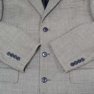 Gianfranco Ruffini Italy Black Beige Worsted Wool Blazer Sport Coat Size 42R