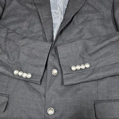 Stafford Grey 100% Wool 2 Button Single Vented Notch Blazer Sport Coat 46R