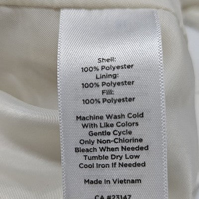 Talbots Ivory Quilted Insulated Lightweight Stand Up Collar Zip Jacket Petite