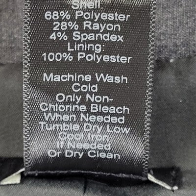 Ann Taylor Grey Stretch 1 Button Notch Faux Pockets Blazer Suit Jacket Size 2