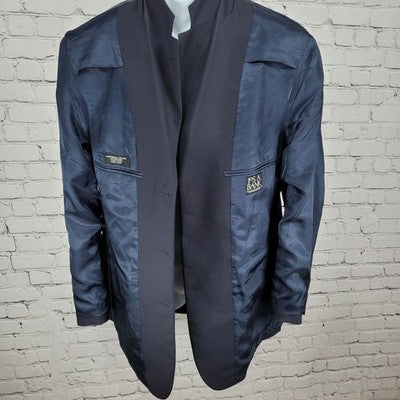 Jos A Bank Navy 100% Wool 3 Button Vented Notch Blazer Sport Coat Size 42R