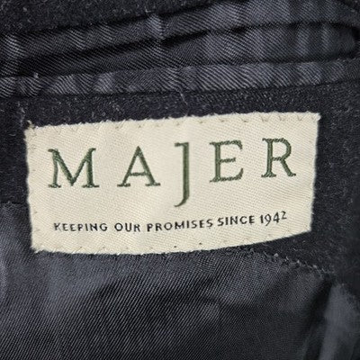 Majer Black 2 Button Single Vented Notch Blazer Sport Coat Italy Made 45