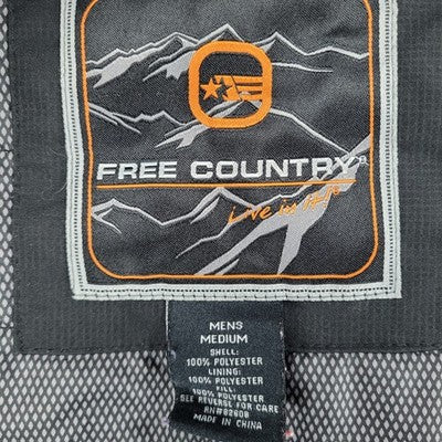 Free Country Black Insulated Removable Hood Inner Pockets Jacket Size Medium M