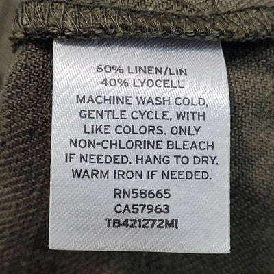 Treasure & Bond Green Linen Blend Unlined Drawstring Waist Military Jacket Small