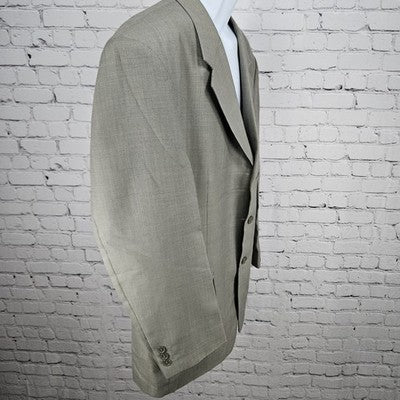 Georgio Giovanno Grey Wool Blend 3 Button Ventless Notch Blazer Sport Coat 43R