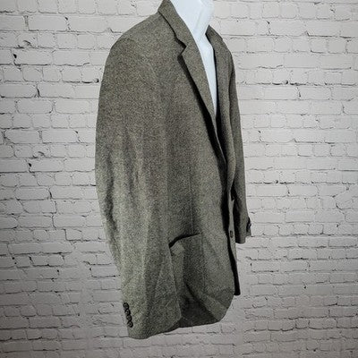 Ralph Ralph Lauren Black Beige 100% Lambs Wool 2 Button Blazer Sport Coat 42L