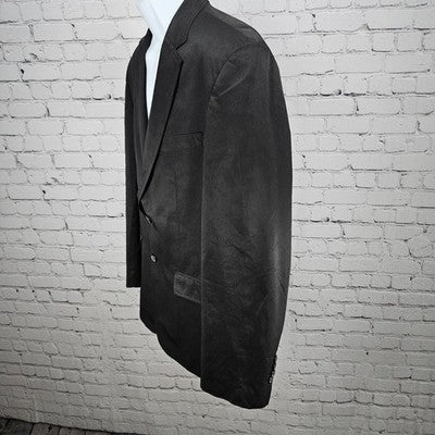 Connor Black Cotton Blend Twill 2 Button Double Vent Notch Blazer Sport Coat 42