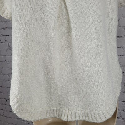 Anthropologie White Soft Cozy Chunky Knit Short Sleeve Sweater Top Size XS