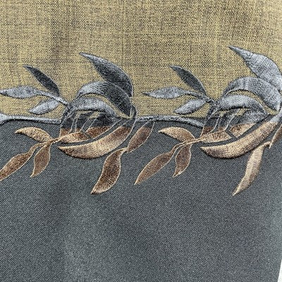 Periwinkle Brown Embroidered Floral Open Short Sleeve Lightweight Jacket Size 14
