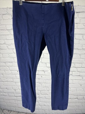 Lauren Ralph Lauren Blue Flat Front Side Zip Hi-Rise Tapered Dress Pants 14