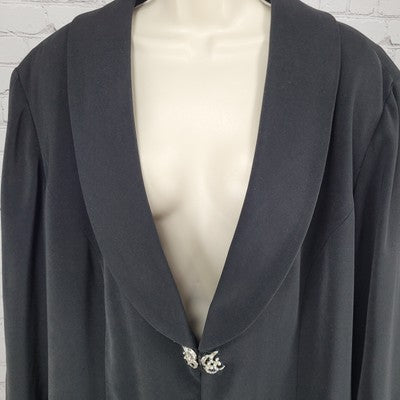 VTG Natalie Barri Black Shawl Lapel Beaded Embellished Blazer Jacket Size 26W
