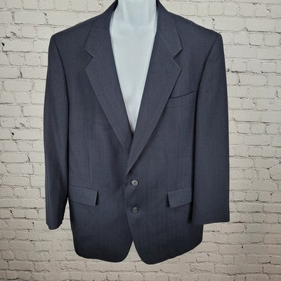 Hart Schaffner Marx Navy Heritage Plus 2 Button Notch Blazer Sport Coat USA 44R