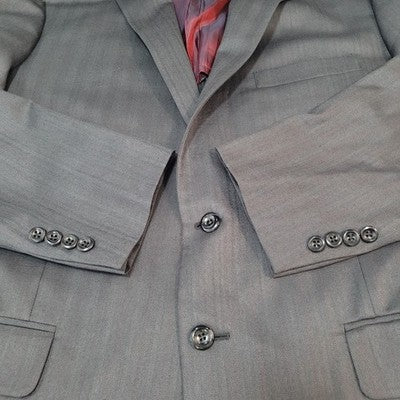 NWD VTG Royal Classic Grey Pinstriped Notch Blazer Sport Coat USA Made Size 42