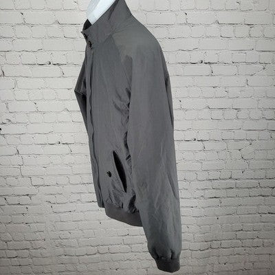 Jos A Bank Grey Tailored Fit Lightweight Full Zip Bomber Jacket Size Large L