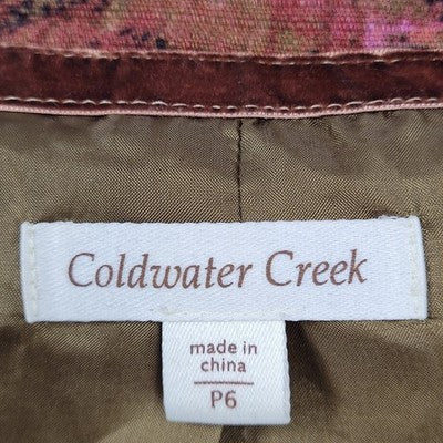 Coldwater Creek Multicolor Cotton Stretch Lightweight Buttoned Jacket Size 6P