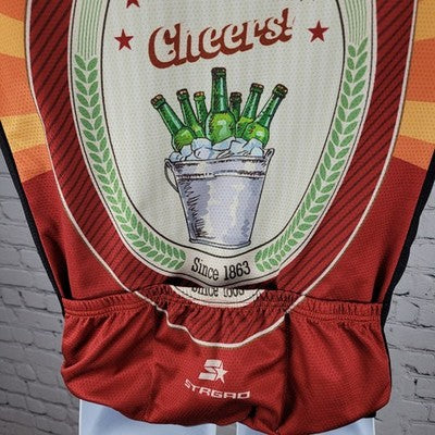 STRGAO Cycling Beer & Bike Tour Ride The City Full Zip Bike Jersey Size Large L