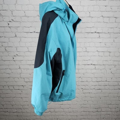 Grand Canyon Railway Cheneral Blue Fleece Lined Hooded Jacket Medium *zipper