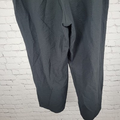 Orvis Black Textured Lightweight High Rise Pull On Straight Leg Pants 36x27.5