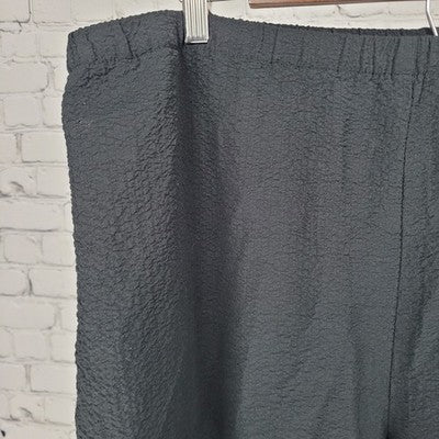 Orvis Black Textured Lightweight High Rise Pull On Straight Leg Pants 36x27.5