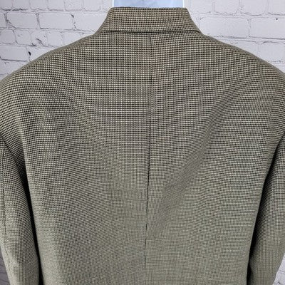 Gianfranco Ruffini Italy Black Beige Worsted Wool Blazer Sport Coat Size 42R
