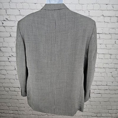 Jones New York Black Grey 100% Wool 2 Button Notch Blazer Sport Coat 42R