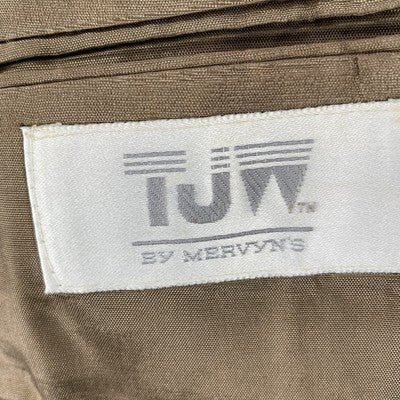 VTG TJW Mervyn's Grey Woven 2 Button Notch Blazer Sport Coat USA Made Size 42R