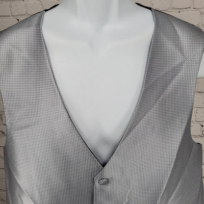 Calvin Klein Grey Silver Buttoned Lined Suit Vest Waistcoat Medium M