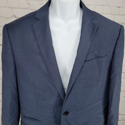 Express Photographer Navy Wool Blend Fitted 2 Button Notch Blazer Sport Coat 40R