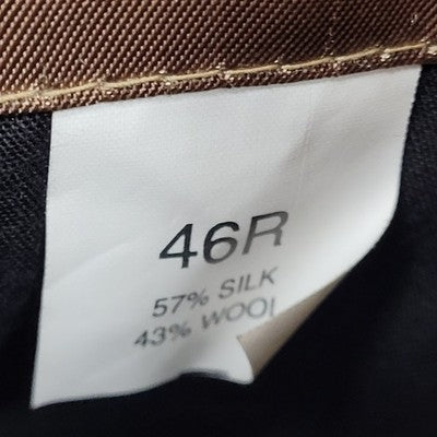 Jos A Bank Tan Silk & Wool Blend Houndstooth Notch Blazer Sport Coat Size 46R
